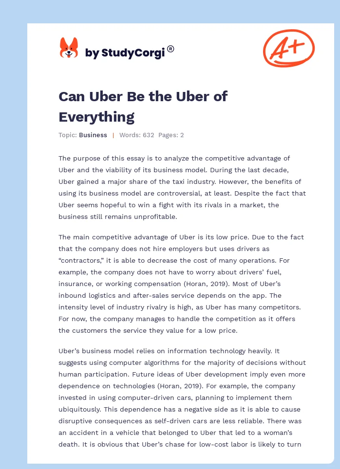 Can Uber Be the Uber of Everything. Page 1