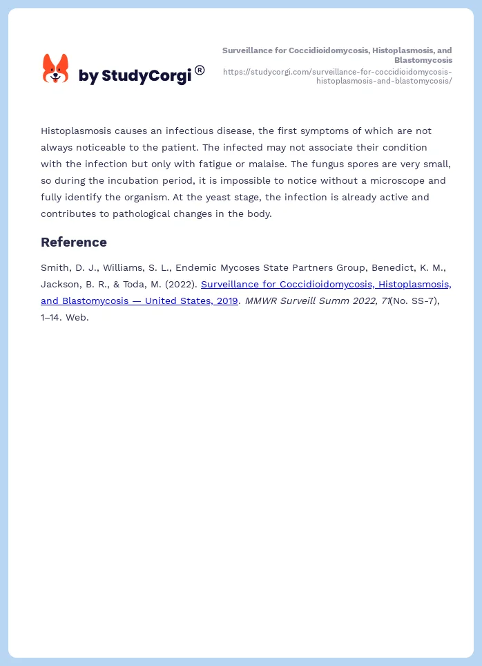 Surveillance for Coccidioidomycosis, Histoplasmosis, and Blastomycosis. Page 2