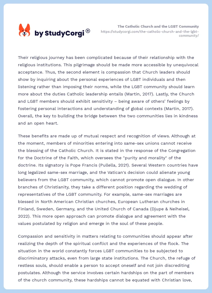 The Catholic Church and the LGBT Community. Page 2
