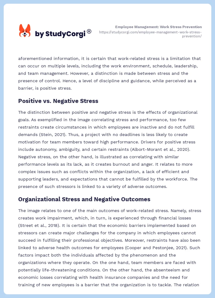 Employee Management: Work Stress Prevention. Page 2