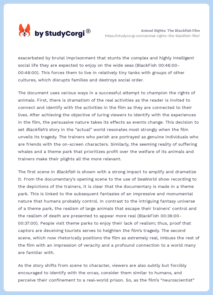 Animal Rights: The Blackfish Film. Page 2
