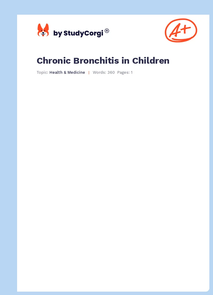 Chronic Bronchitis in Children. Page 1