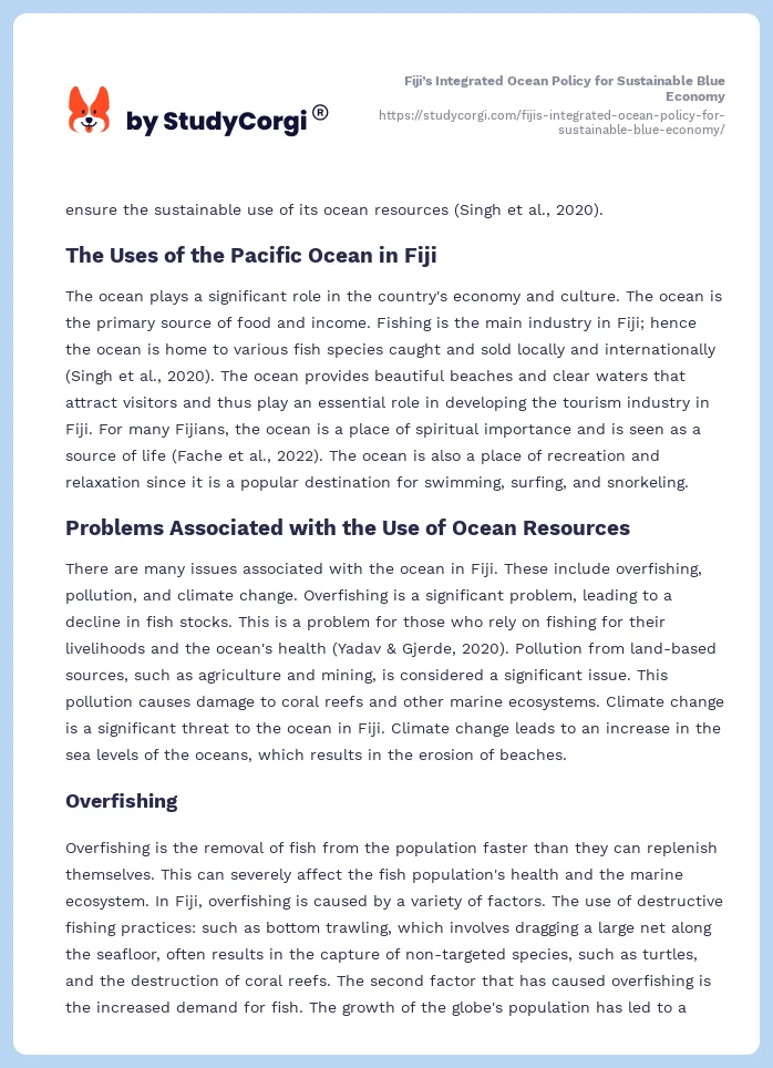 Fiji’s Integrated Ocean Policy for Sustainable Blue Economy. Page 2