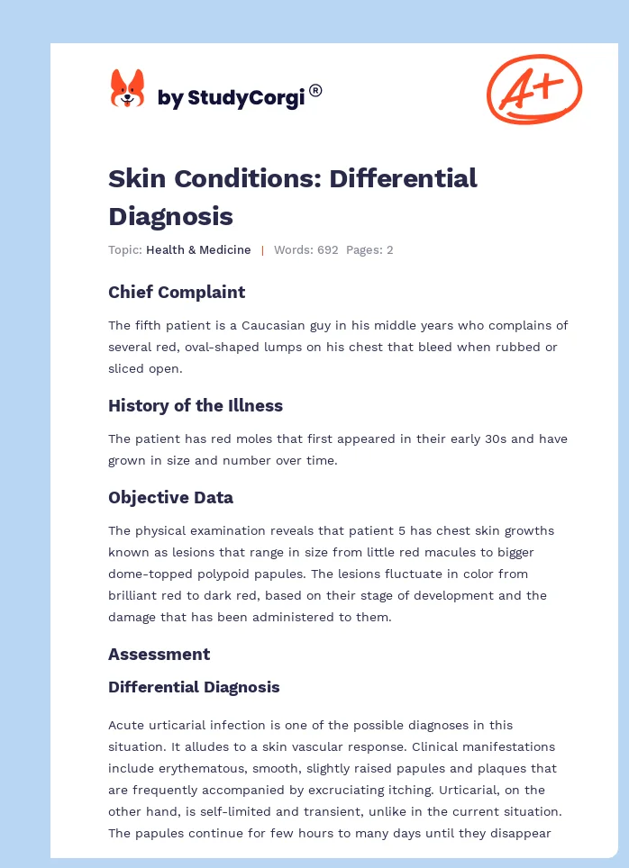 Skin Conditions: Differential Diagnosis. Page 1
