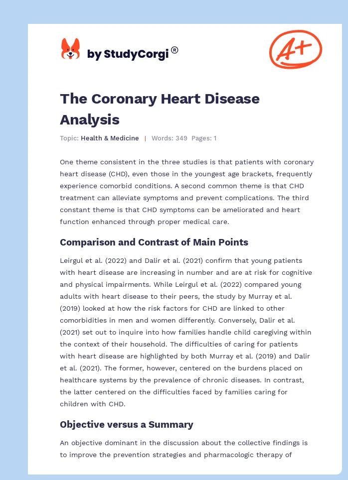 The Coronary Heart Disease Analysis. Page 1