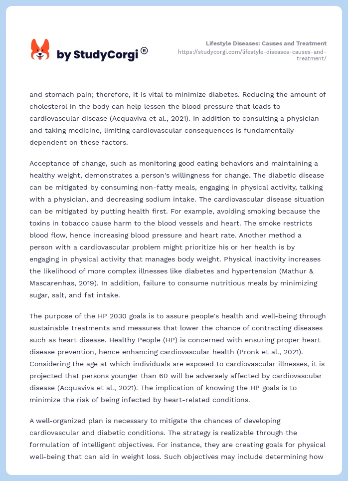 Lifestyle Diseases: Causes and Treatment. Page 2