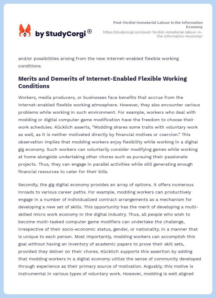 Post-Fordist Immaterial Labour in the Information Economy. Page 2
