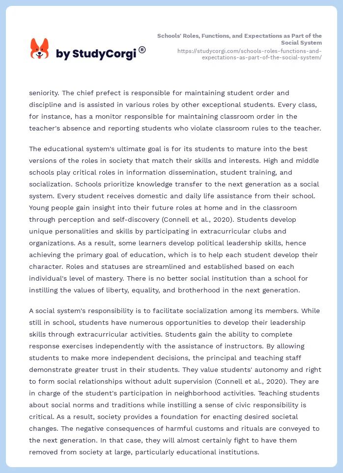 Schools' Roles, Functions, and Expectations as Part of the Social System. Page 2