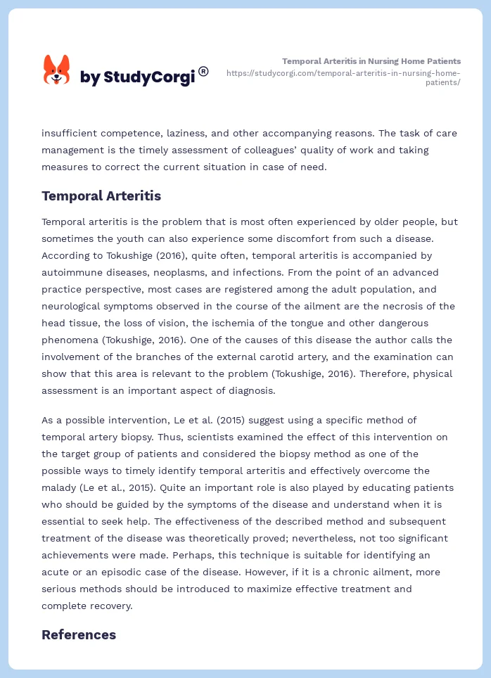 Temporal Arteritis in Nursing Home Patients. Page 2