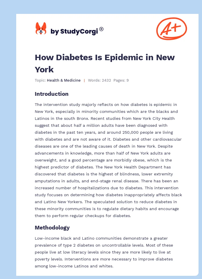 How Diabetes Is Epidemic in New York. Page 1