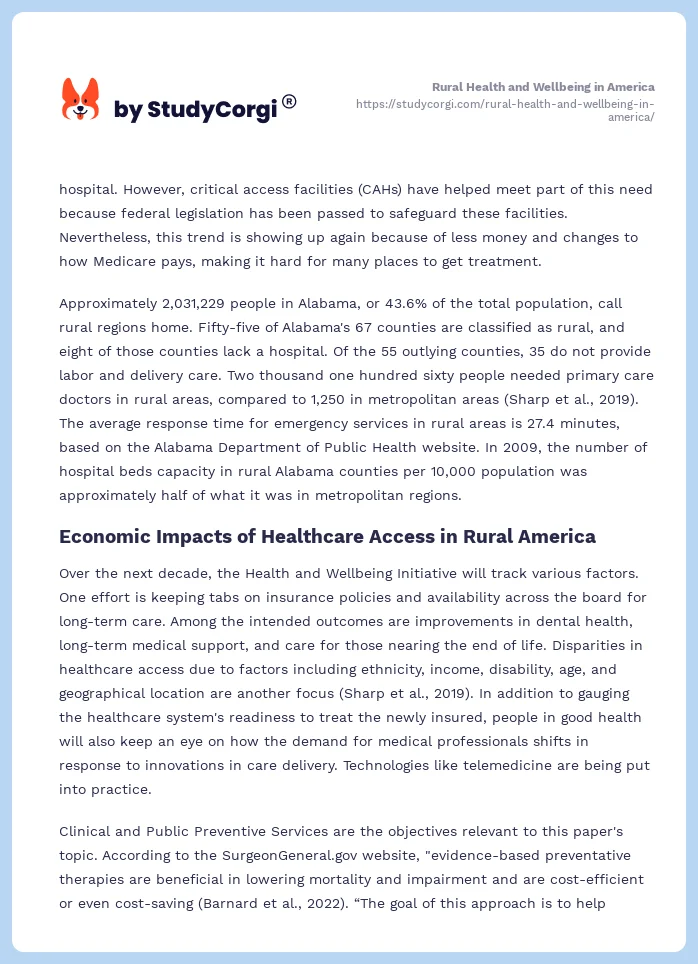 Rural Health and Wellbeing in America. Page 2