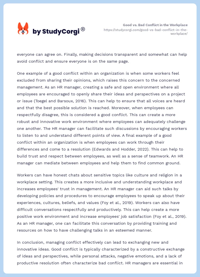 Good vs. Bad Conflict in the Workplace. Page 2