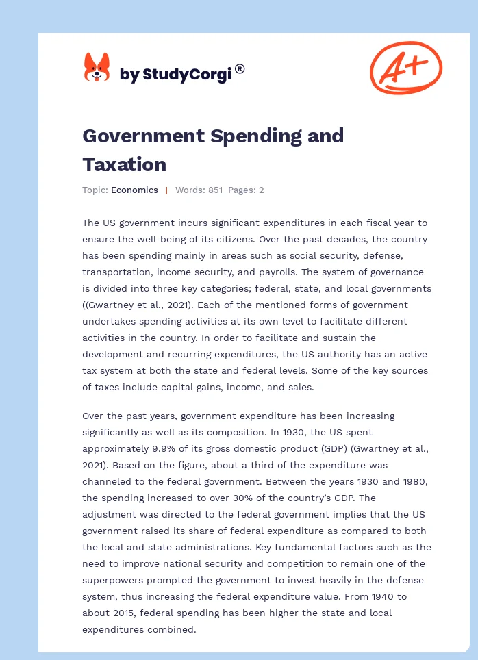 Government Spending and Taxation. Page 1