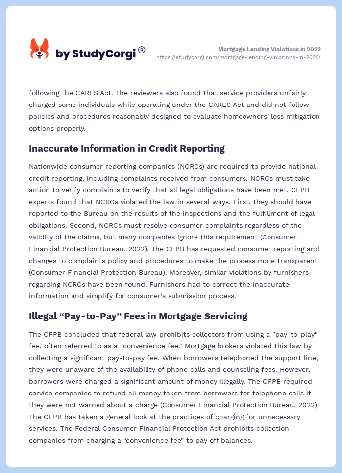 Mortgage Lending Violations in 2022. Page 2