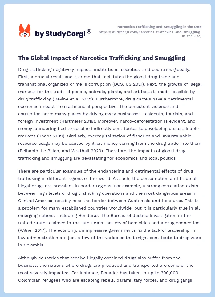 Narcotics Trafficking and Smuggling in the UAE. Page 2
