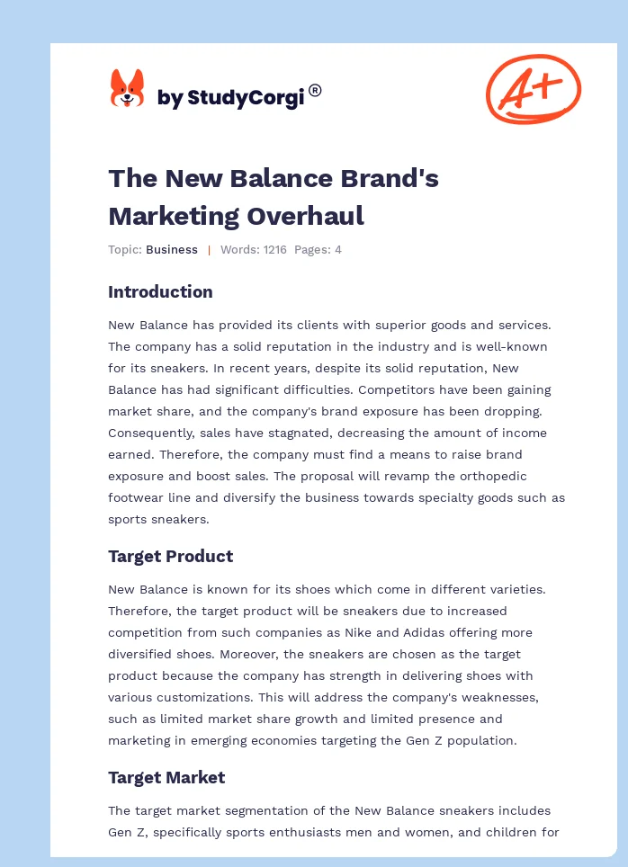 The New Balance Brand's Marketing Overhaul. Page 1