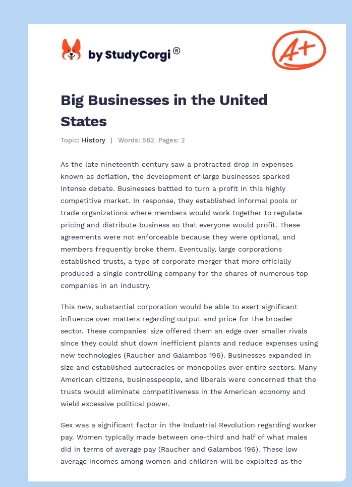 Big Businesses in the United States. Page 1