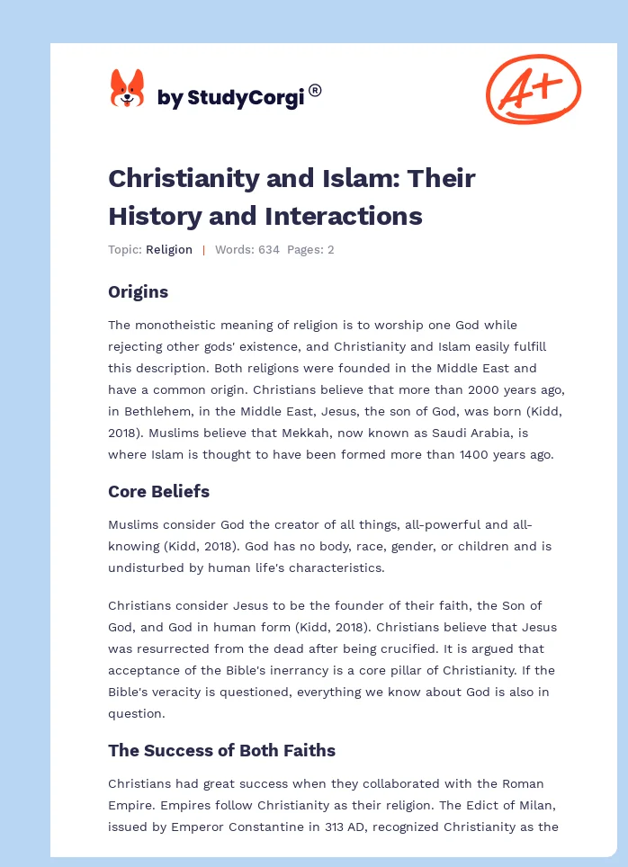 Christianity and Islam: Their History and Interactions. Page 1