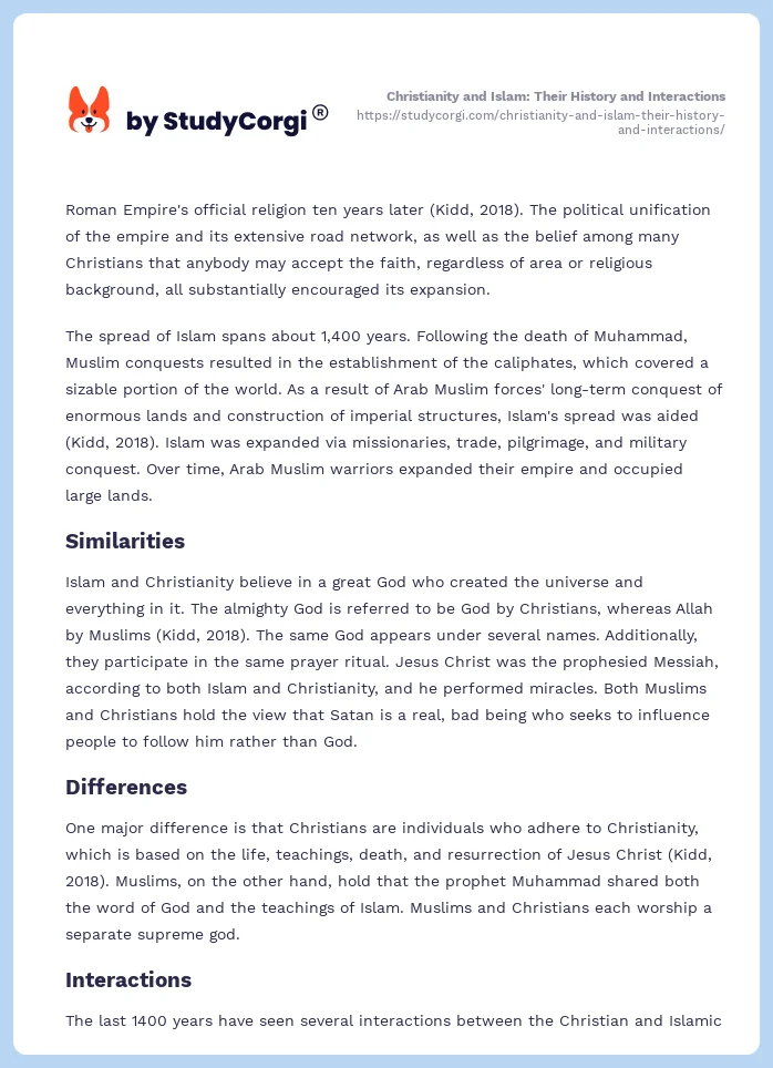Christianity and Islam: Their History and Interactions. Page 2