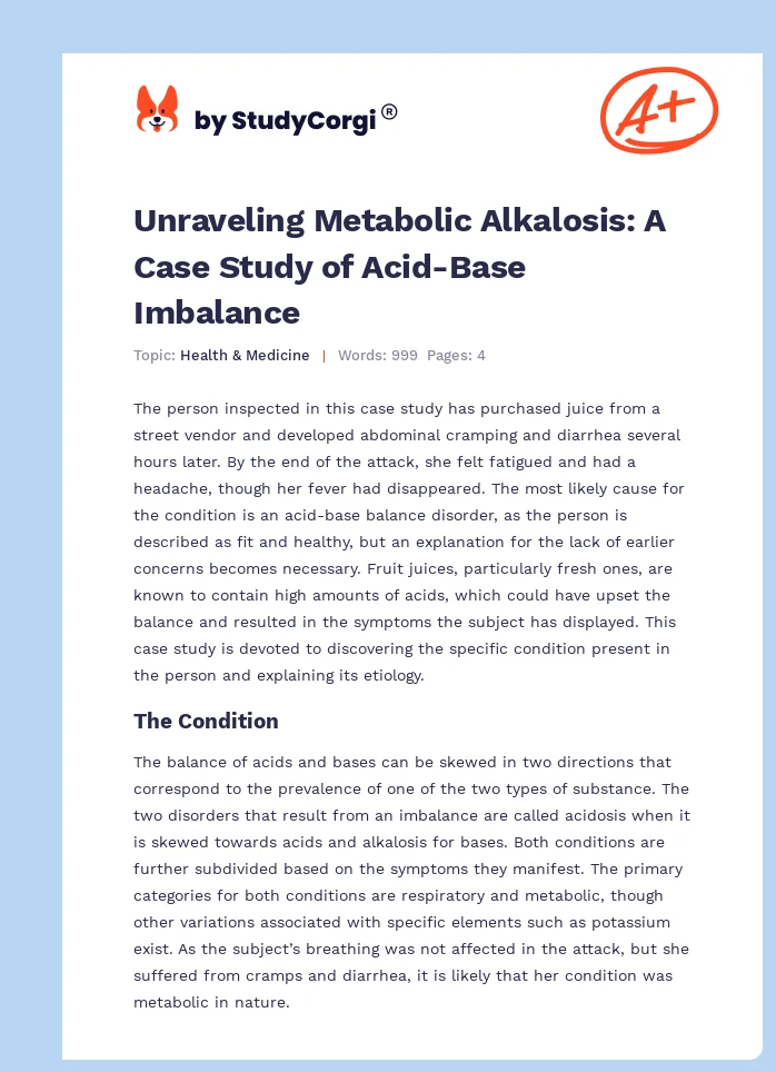 Unraveling Metabolic Alkalosis: A Case Study of Acid-Base Imbalance. Page 1