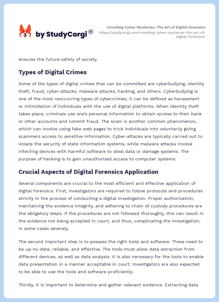 Unveiling Cyber Mysteries: The Art of Digital Forensics. Page 2