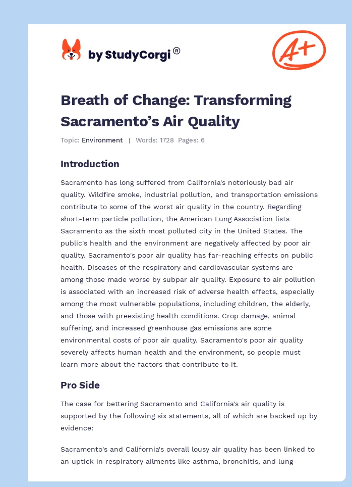 Breath of Change: Transforming Sacramento’s Air Quality. Page 1