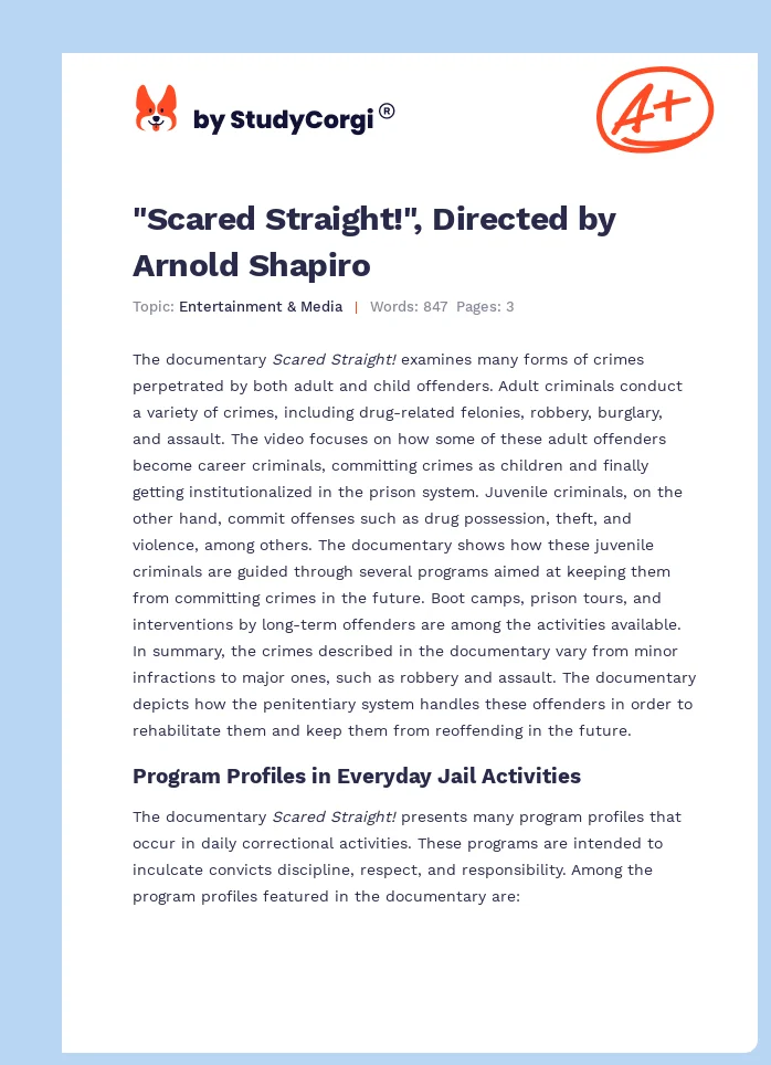 "Scared Straight!", Directed by Arnold Shapiro. Page 1