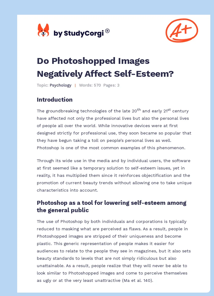 Do Photoshopped Images Negatively Affect Self-Esteem?. Page 1