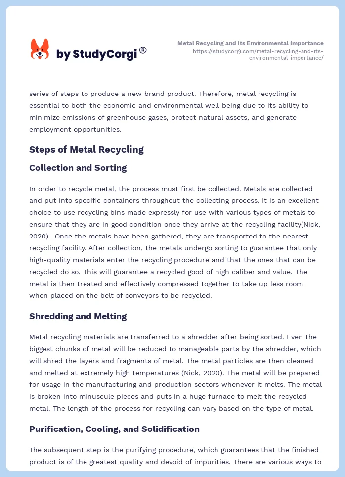 Metal Recycling and Its Environmental Importance. Page 2