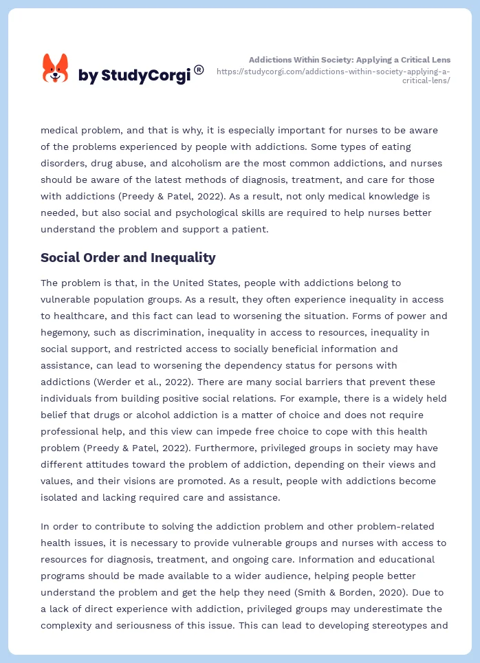 Addictions Within Society: Applying a Critical Lens. Page 2