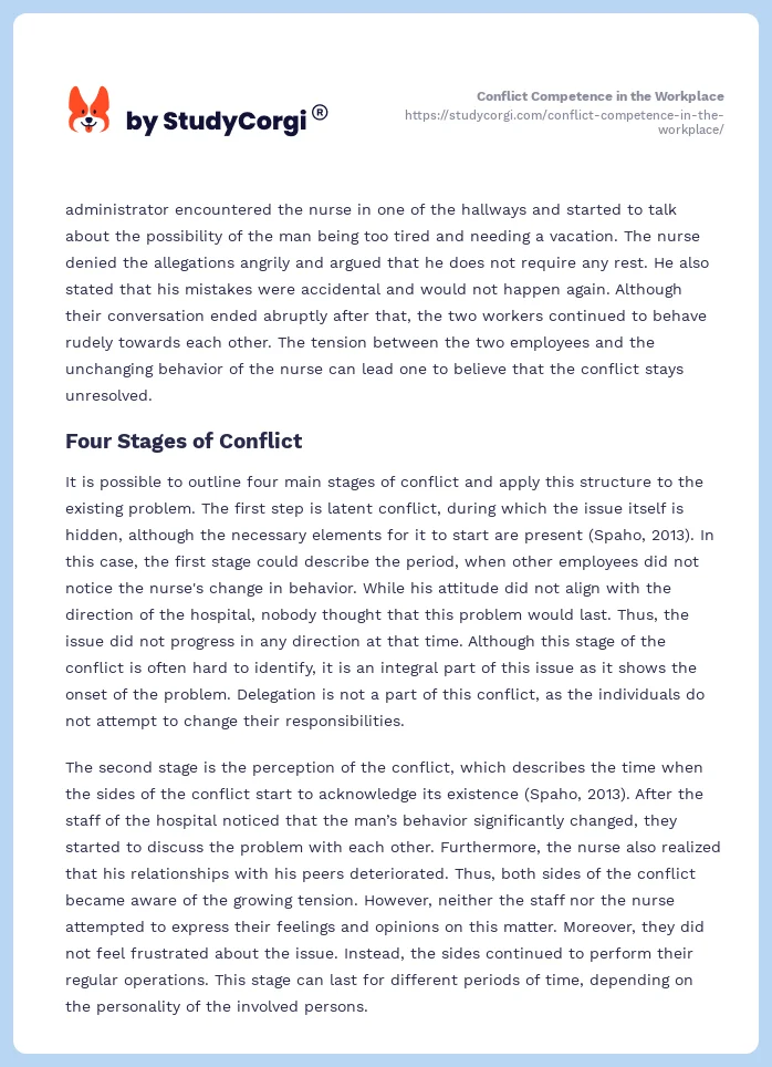 Conflict Competence in the Workplace. Page 2