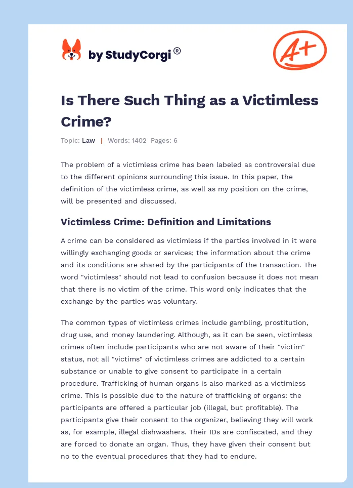 Is There Such Thing as a Victimless Crime?. Page 1