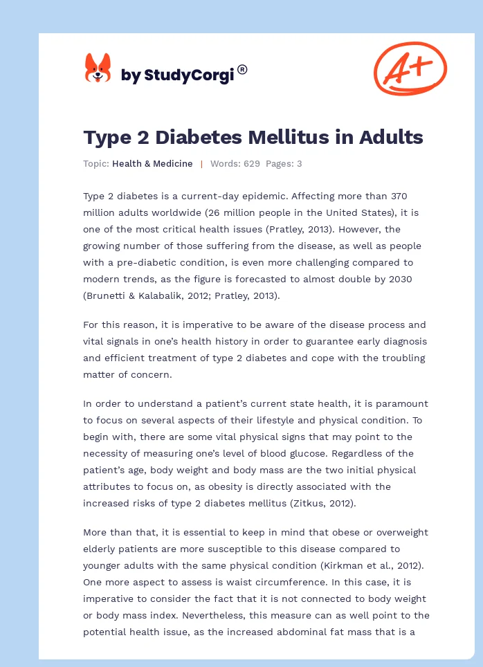 Type 2 Diabetes Mellitus in Adults. Page 1