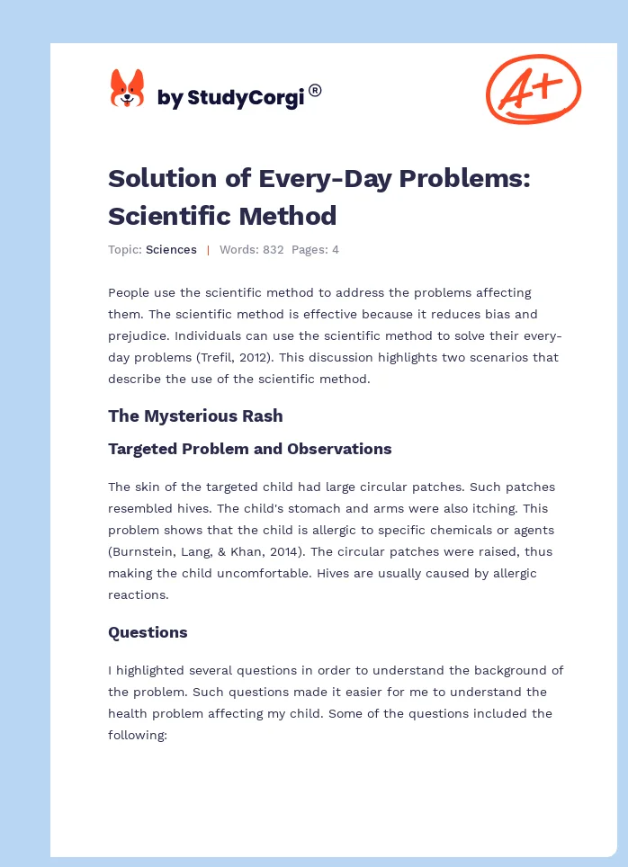 Solution of Every-Day Problems: Scientific Method. Page 1