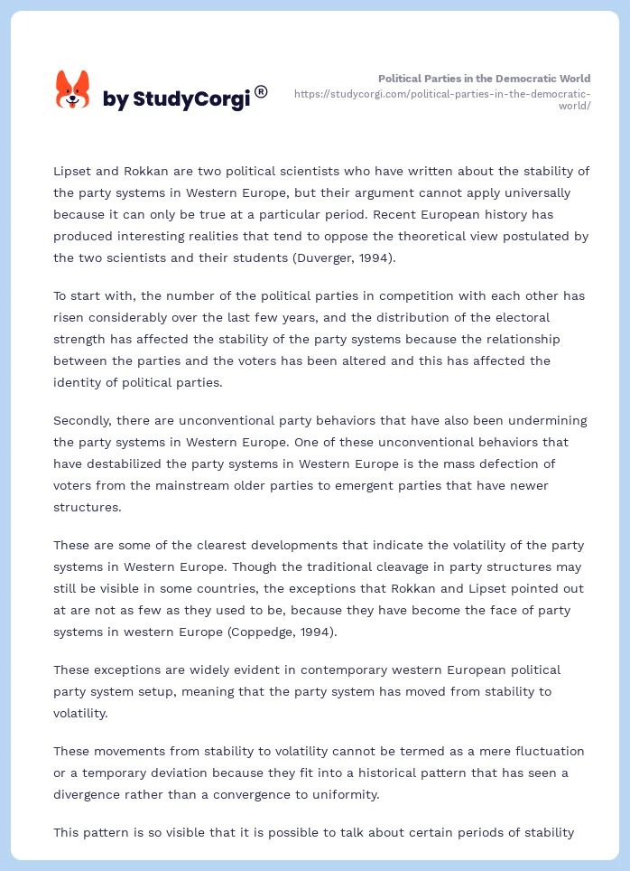 Political Parties in the Democratic World. Page 2