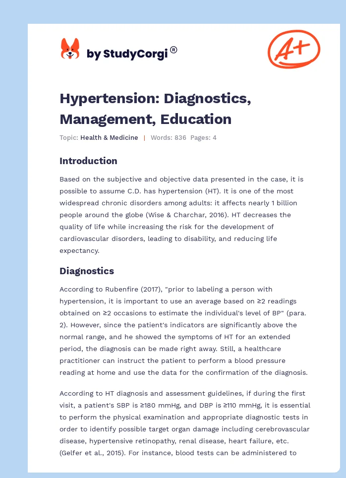 Hypertension: Diagnostics, Management, Education. Page 1