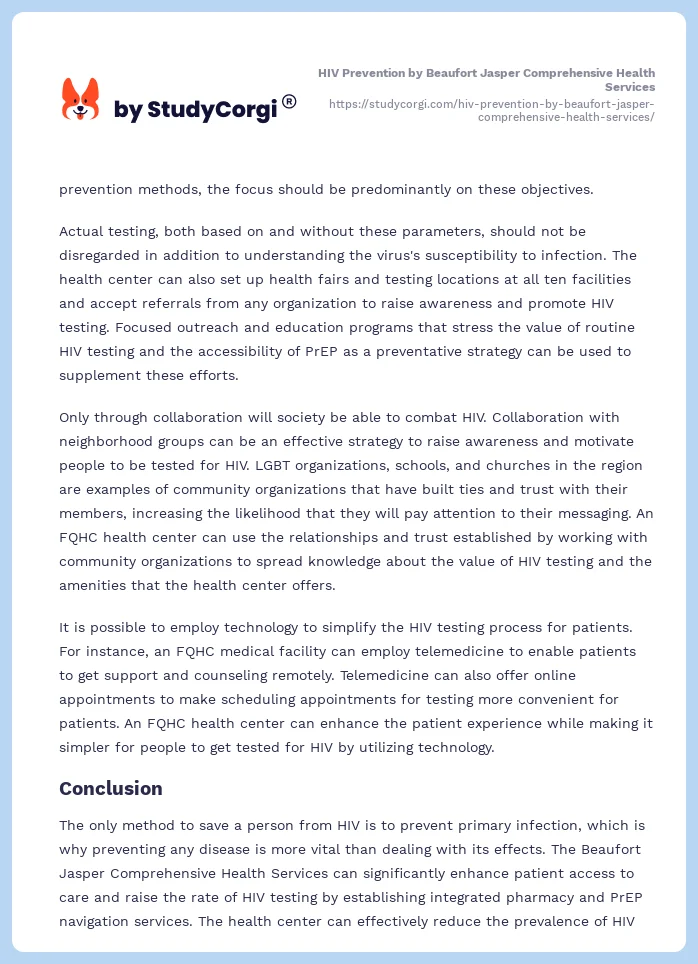 HIV Prevention by Beaufort Jasper Comprehensive Health Services. Page 2