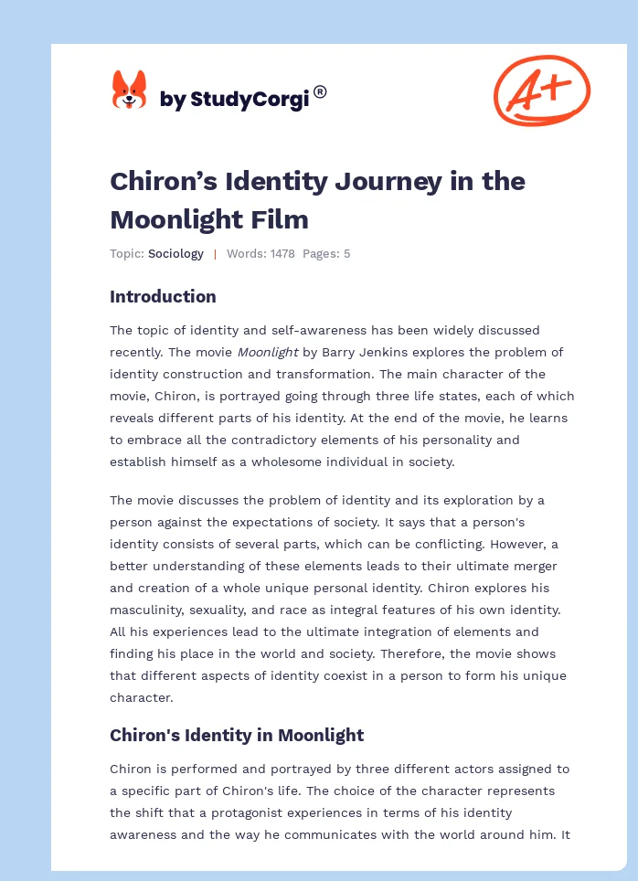 Chiron’s Identity Journey in the Moonlight Film. Page 1