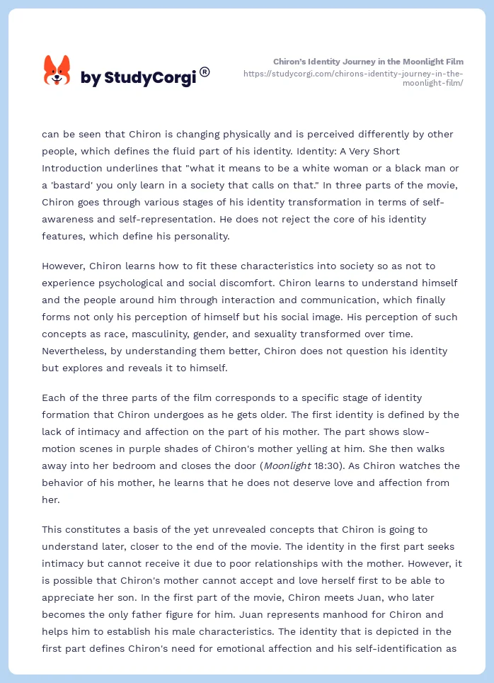 Chiron’s Identity Journey in the Moonlight Film. Page 2