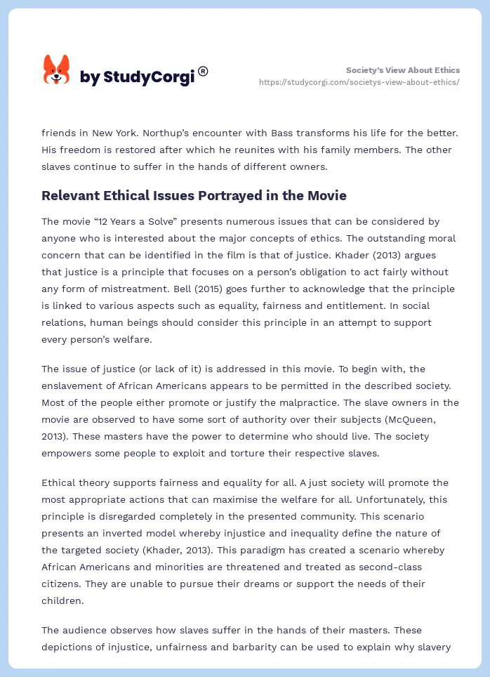 Society’s View About Ethics. Page 2