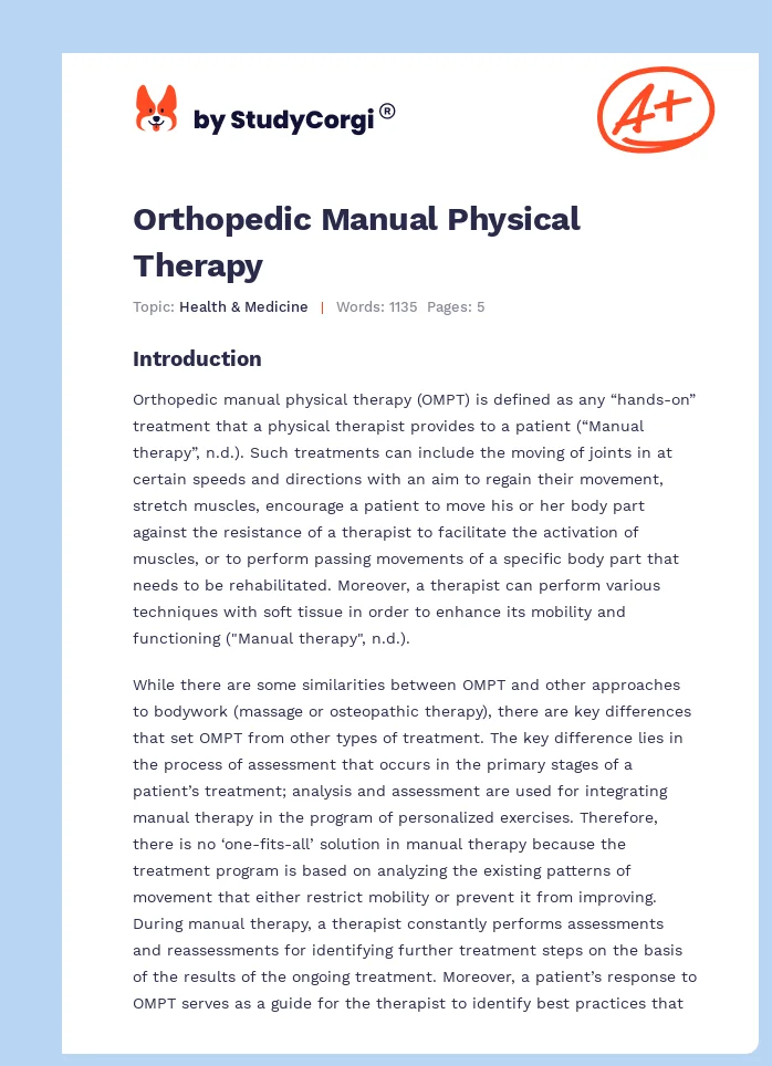 Orthopedic Manual Physical Therapy. Page 1