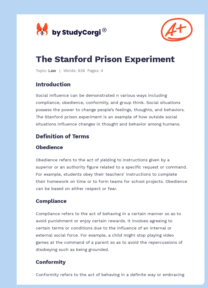 The Stanford Prison Experiment. Page 1