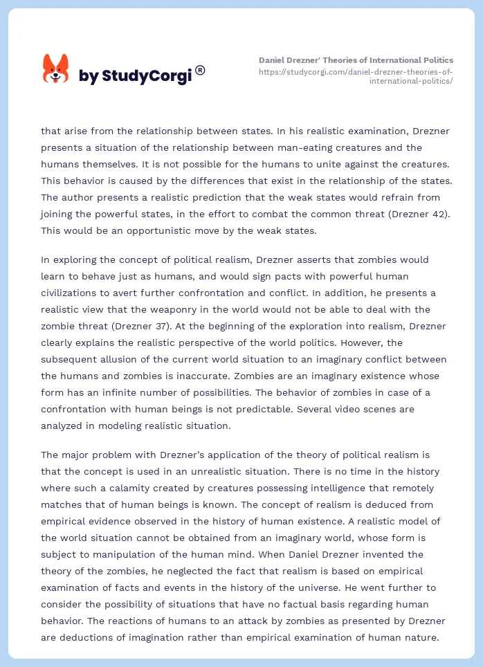 Daniel Drezner' Theories of International Politics. Page 2