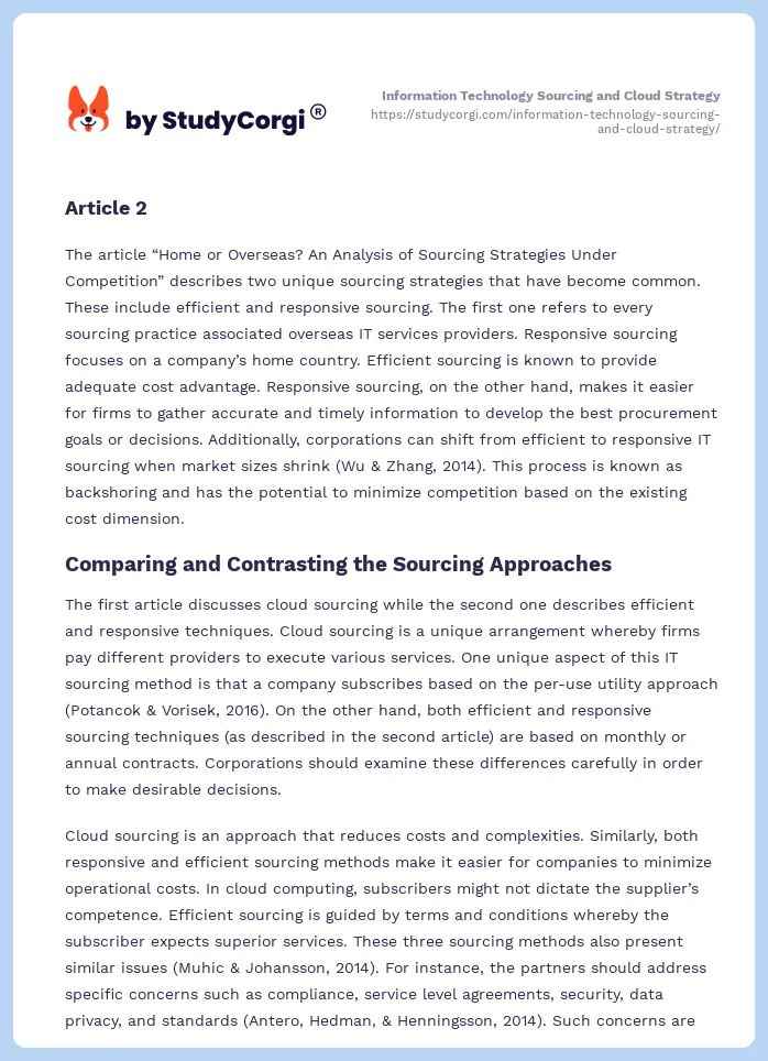 Information Technology Sourcing and Cloud Strategy. Page 2