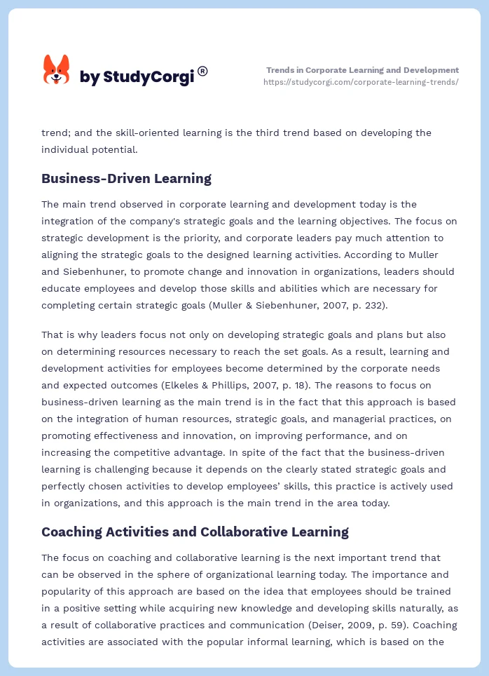 Trends in Corporate Learning and Development. Page 2