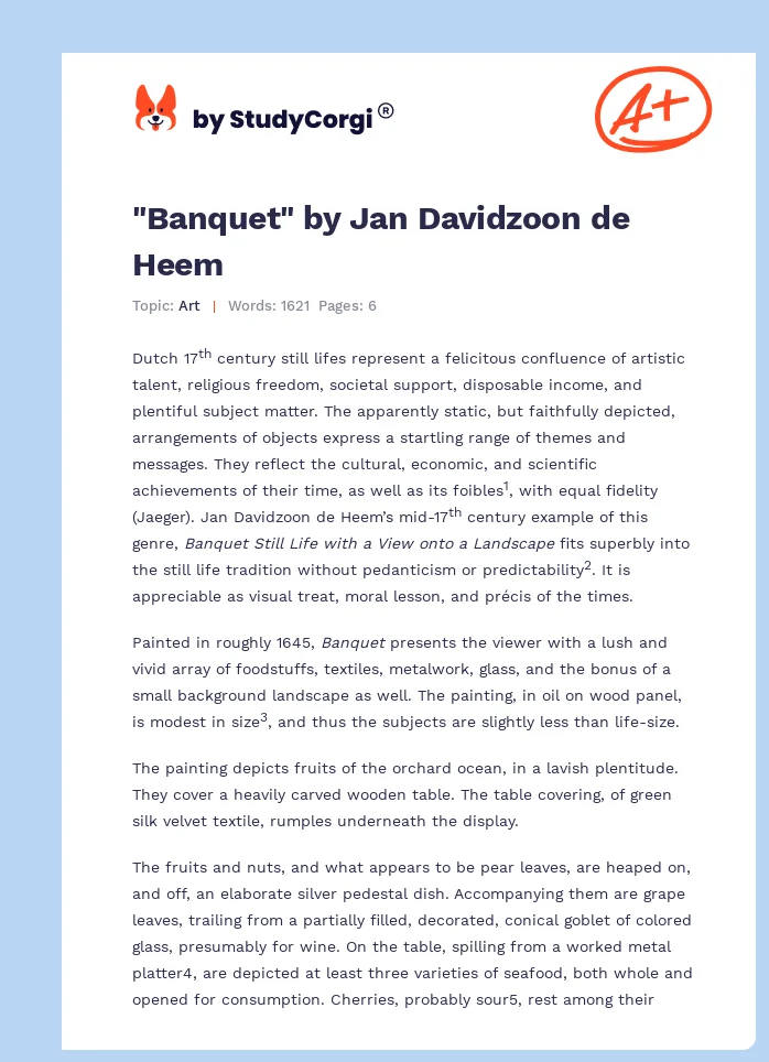 "Banquet" by Jan Davidzoon de Heem. Page 1