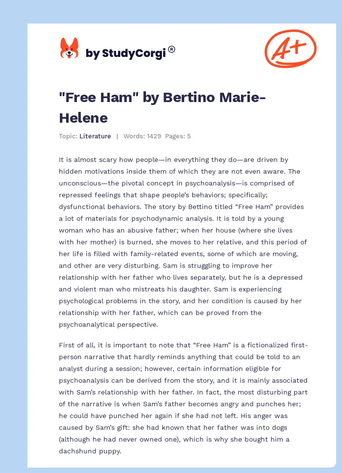 "Free Ham" by Bertino Marie-Helene. Page 1