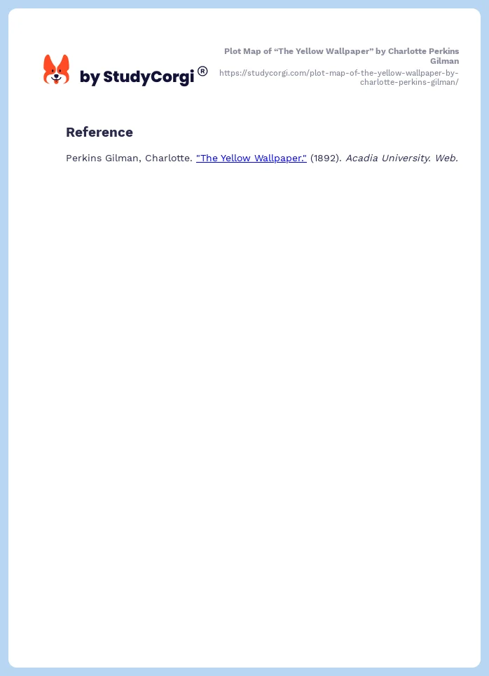 Plot Map of “The Yellow Wallpaper” by Charlotte Perkins Gilman. Page 2