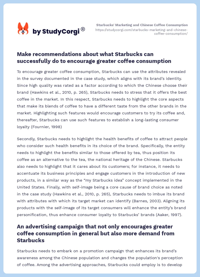 Starbucks' Marketing and Chinese Coffee Consumption. Page 2