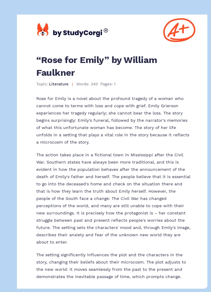 “Rose for Emily” by William Faulkner. Page 1